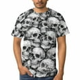 thumbnail image 5 of LAOLIUSN Men’s 3D All-Over Print Skull Graphic T-Shirt, Short Sleeve Crewneck, Stretch Polyester-Spandex Tee, S-4XL, 5 of 8