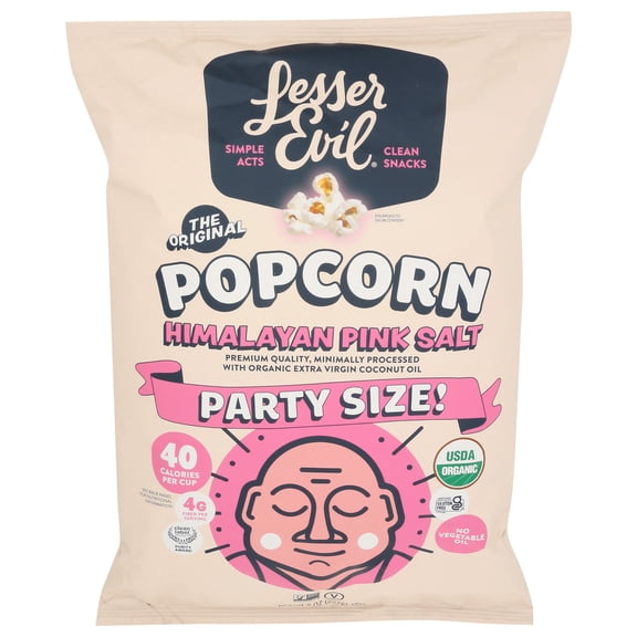 (Pack Of 7) Lesser Evil Popcorn Himalayan Pink Organic 8 Oz