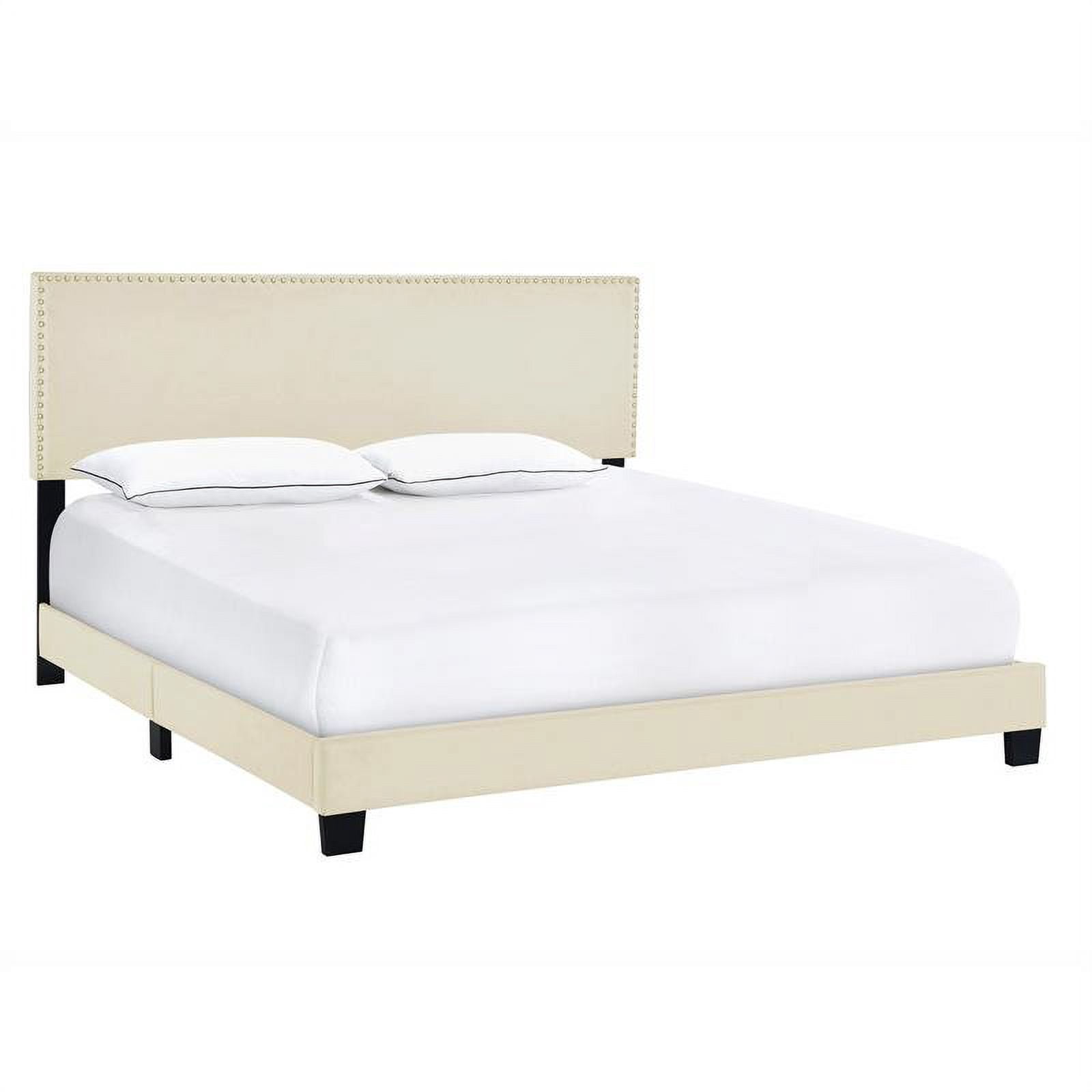 HomeFare Upholstered King Size Nail Head Trimmed Bed Linen