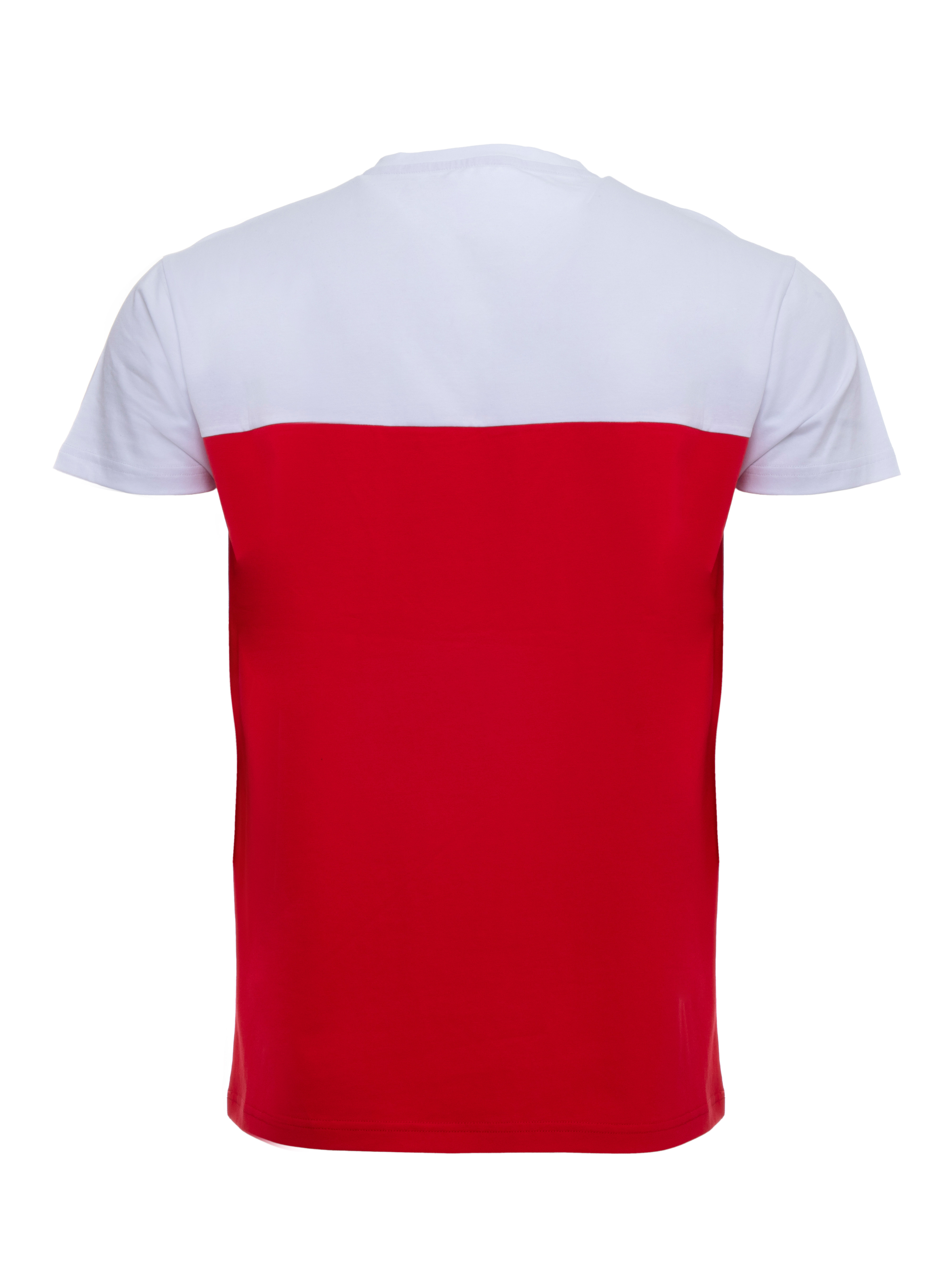 X RAY Men's Soft Stretch Cotton Solid Colorblock Short Sleeve V-Neck Slim Fit T-Shirt, Fashion Sport Casual Tee for Men, Red/White Size XXX-Large - image 2 of 4