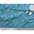 thumbnail image 3 of Soimoi Rayon Fabric Leaves & Periwinkle Floral Printed Fabric 1 Yard 56 Inch Wide, 3 of 3