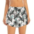 thumbnail image 2 of Goofa Hawaii Palms Printed Women 2 in 1 Running Shorts,Quick Dry Athletic Workout Shorts,High Waisted Athletic Shorts with Liner Pockets-, 2 of 9