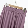 thumbnail image 5 of Qtocio Ensemble de Pyjama pour Femmes, Couleur Unie Douce Col en V Manches Courtes Pantalon Long Ensemble de Nuit, 5 of 5