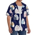 thumbnail image 2 of Yiaed Mom And Baby Owls Print Mens Casual Wrinkle Free Shirts Short Sleeve Button Down Summer Stretch Dress Shirt-XX-Large, 2 of 5