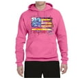 thumbnail image 2 of Wild Bobby, Colorful Neon Flag Hearts Love, Streetwear, Unisex Graphic Hoodie Sweatshirt, Neon Pink, 3XL, 2 of 3