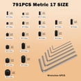 thumbnail image 4 of 791PCS Set Screws, 17Sizes Metric Set Screw Assortment Kit, M2/2.5/3/4/5/6/8 12.9 Alloy Steel Black, 4 of 7