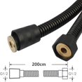 thumbnail image 2 of Universal 2m Stainless Steel Shower Hose - Anti-Twist and Anti-Corrosion Shower Hose, G1/2 Thread - Black, 2 of 5