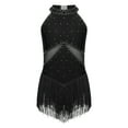 thumbnail image 1 of YONGHS Robe de Danse Latine à Franges pour Filles Costume de Salon à Sequins Tango Rumba Noir 10, 1 of 5