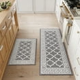 thumbnail image 4 of Findosom Kitchen Rugs Set 2 Piece, Non Slip Kitchen Floor Rugs with Rubber Backing,Machine Washable Geometric Absorbent Runner Rugs for Hallway Doormat,20"x32"+20"x48" Gray, 4 of 8