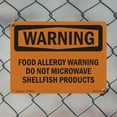thumbnail image 4 of Food Allergy Warning Do Not Microwave Shellfish OSHA WARNING Rigid Plastic Sign 14 Inch x 10 Inch - 5 Pack, 4 of 8