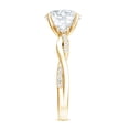 thumbnail image 3 of Rosec Jewels Certified Lab Grown Diamond Engagement Ring 3 Carat - EF-VS Quality - Round Diamond Ring with Crossover Shank, 14K Yellow Gold, US 3.00, 3 of 8