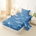 thumbnail image 2 of Feelyou Blue Ocean Shark Twin Sheet Sets for Kids Boys, Cartoon Marine Animal Bedding, 3 Pieces, 2 of 5