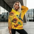 thumbnail image 5 of COEQINE Oversized Women's Hoodies Sweatshirts Pullover Long Sleeves Loose Comfy Fit Cozy Hummingbird and Sunflower Fashion Y2K Hooded Sweatshirt Women Lightweight Casual, S, 5 of 7