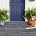 thumbnail image 2 of Morefany 2ft x 6ft Indoor Non-slip Grey Striped Runner Rug Floor Carpet, 2 of 6