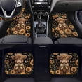 thumbnail image 4 of HUIACONG Automotive Floor Mats with Vehicle Steering Wheel Cover Anti-Slip Pad Driver Seat, Sunflowers Highland Cow Passenger Seat and Rear Car Seat Covers Removable Car Accessories Decoration, 4 of 8