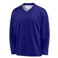 thumbnail image 5 of MGDXOX Kids Long Sleeve Customizable V Neck Sport Jersey Lightweight Mesh Fabric Spring Summer Personalized Sports Practice Team Wear Blue 14-15Years, 5 of 9