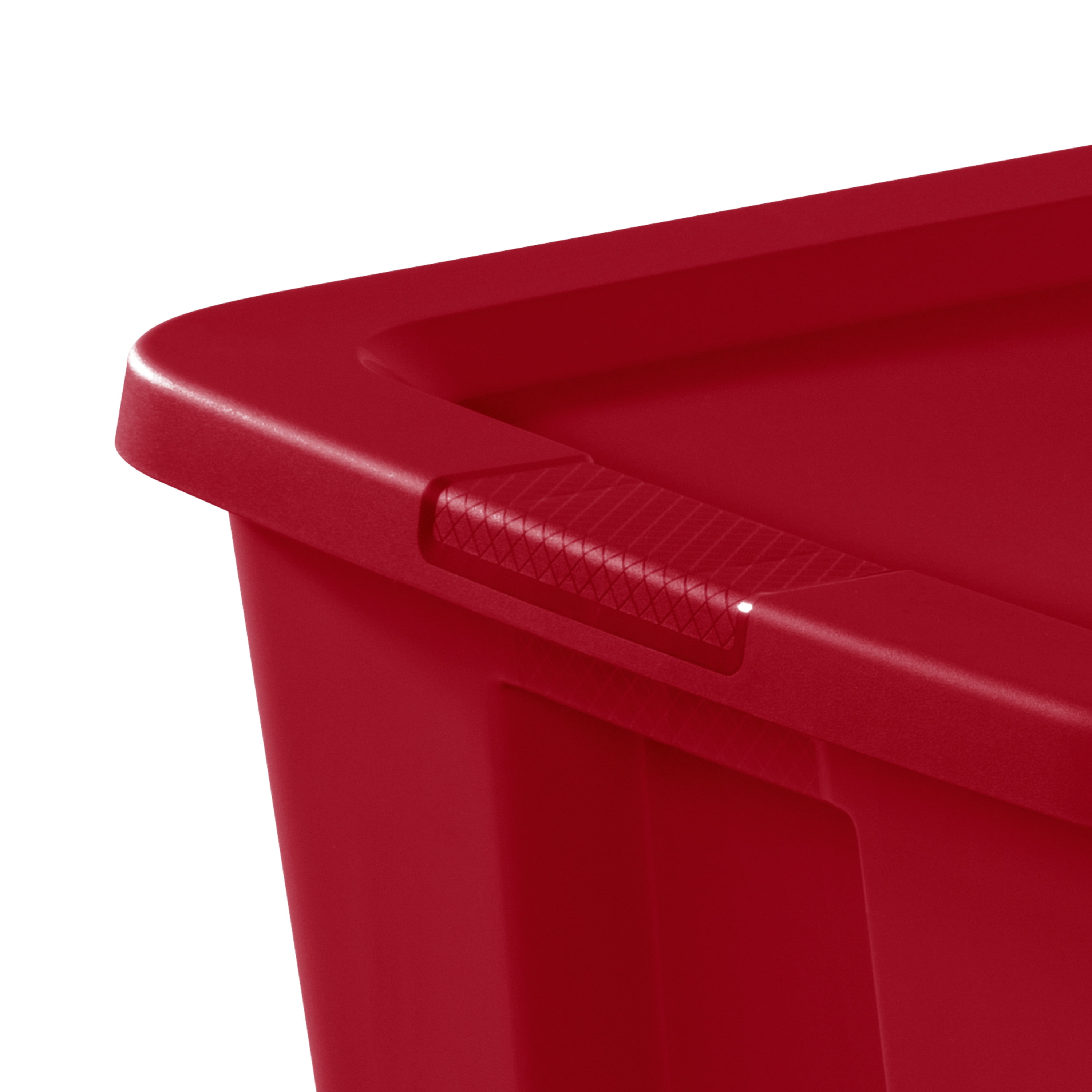 Rotho Premium Loft Set of 5 Storage tins, Plastic (BPA-Free),  Transparent/red, Various Sizes, 31.0 x 21.3 x 15.4 cm, 5