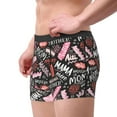 thumbnail image 3 of Kdxio Men's Boxer Briefs with Various Languages Mother Print - Comfortable and Breathable Underwear for Everyday Wear, 3 of 7