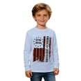 thumbnail image 4 of VNKIDY Boys Kids Patriotic Crew Neck Long Sleeve T Shirt With 250 Years 1776-2026 America Distressed Vertical Flag Print For Independence Day Wear Versatile Top, 4 of 4