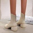 thumbnail image 4 of PEASKJP Bottines pour Femmes Talon Bas Épais Bout Pointu, Beige 40, 4 of 5