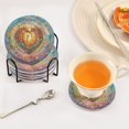 thumbnail image 5 of Haosy Set of 6 Drink Woven Coaster with Holder Heat Resistant Non-Slip Bar Coasters 4 Inches Radiant Heart with Star, 5 of 7
