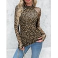 thumbnail image 7 of Zeagoo Women's Going Out Top Long Sleeve Sheer Mesh Shirts Fitted Mock Neck Trendy Blouses, 7 of 7