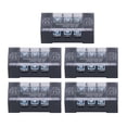 thumbnail image 2 of Wire Barrier Block Terminal Strip, TB Fixed 15A Brass Professional Easy Installation Dual Row Terminal Strip 5pcs  for Tunnel Power Distribution for Lighting 3 Bits 1503,4 Bits, 2 of 7