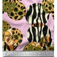 thumbnail image 1 of Soimoi Pink polyester Crepe Fabric Leopard & Wild Animal Skin Fabric Prints by Yard 42 Inch Wide, 1 of 3