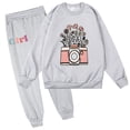 thumbnail image 1 of Odeerbi 2-9 Años Niñas Conjuntos de Algodón Sudaderas de Flores Cuello Redondo Sudaderas Pantalones de Dos Piezas Conjunto Floral Top Pantalones Largos, 1 of 3