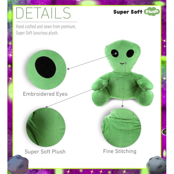 DolliBu Green Alien Stuffed Animal - 6 Inch Super Soft Plush Toy