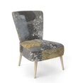 thumbnail image 3 of Designart "Gold Glamour Squares II" Upholstered Modern Accent Chair - Arm Chair, 3 of 5