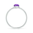 thumbnail image 2 of ANGARA Natural Bezel-Set Cushion Amethyst Solitaire Ring in 925 Sterling Silver for Women (Size-5mm) | February Birthstone, Birthday, Anniversary, Jewelry Gift for Women | Natural Amethyst Ring, 2 of 8