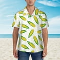 thumbnail image 2 of Pofeuu Corns Print Hawaiian Shirt for Men Sleeves Casual Button Down Summer Beach Dress Shirts T-Shirts,Medium, 2 of 7