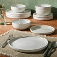 thumbnail image 3 of Gibson Elite Tahoe Sunset 12 Piece Stoneware Reactive Glaze (Service for 4) Ceramic Plates and Bowls Dinnerware Set - Cream White, 3 of 16