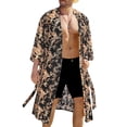 thumbnail image 2 of COOFANDY Men's Lightweight Kimono Robe Japanese Bathrobes Open Front Long Cardigan Cloak with Belt, 2 of 6