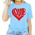 thumbnail image 1 of Meichang T-Shirt de la Saint-Valentin pour Femmes Mignons Cœurs Graphiques Hauts Mignons T-Shirts de Vacances Manches Courtes Col Rond Mode 2025, 1 of 4
