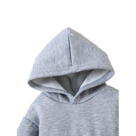 

Casual Plain Hooded Long Sleeve Light Grey Baby Sets (Baby s)