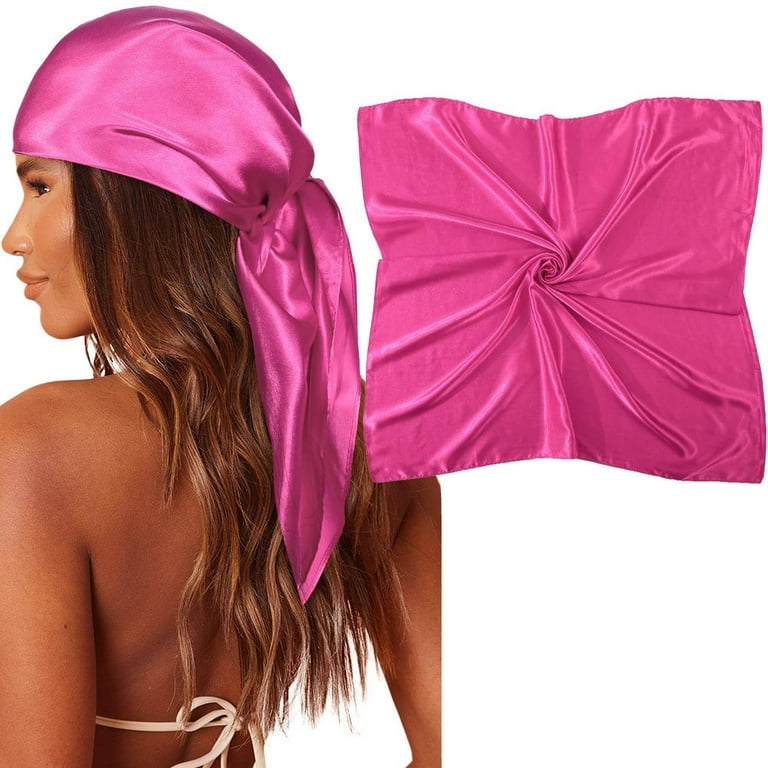 Mrzhqd Large Square Satin Head Scarf Silk Hair Scarf Square Hair