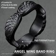 thumbnail image 6 of ChainsHouse Black Vintage Rings for Men Women Wing Shaped Stainless Steel Band Ring Birthday Christmas Jewelry Gift, 6 of 10