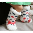 thumbnail image 3 of Rinsvye Baby Boy Girl Christmas Santa Deer Ankle Crew Socks With Grips Toddler Kids Unisex Fleece Lined Warm Thick Cotton Xmas Socks Fuzzy Kid Socks Kids Seamless Sensitivity Socks Girls Size 2 Socks, 3 of 6