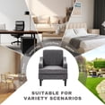 thumbnail image 7 of Mid Century Modern Dark Grey Chenille Fabric Accent Chair with Wood Legs, 7 of 7