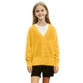 thumbnail image 3 of MKOSPLRT Sweater Cardigans for Girl 2-12Y V Neck Button Down Knit Cardigans Long Sleeve Solid Oversized Jacket Fall Cardigans, 3 of 7