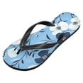 thumbnail image 2 of Unisex Comfort Flip Flops Summer Thong Sandals Non Slip Soles Flip Flop for Beach, Pool, and Daily Wear White and Navy Blue Flowers XL, 2 of 8