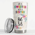 thumbnail image 3 of Sister Birthday Gifts from Sister Tumbler Life is Sweeter with a Sister Big Sister- 20oz Stainless Steel Insulated Travel Mug for Sissy Christmas Tumblers Gifts from Brothers, Sisters, 3 of 6