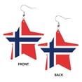 thumbnail image 2 of Leather Star Hook Earrings Norway Flag Print Earring Dangle Drop Earring For Women, 2 of 6