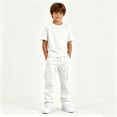 thumbnail image 5 of yillto Boys Cargo Pant Elastic Waist Drawstring Straight Leg Loose Sweatpants with Pockets 5-15 Years, 5 of 7