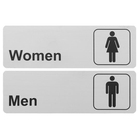 HAMPPLIES 2pcs Self Adhesive Men And Women Washroom Signage For Office Public Spaces And Modern Door Plates Decor Style