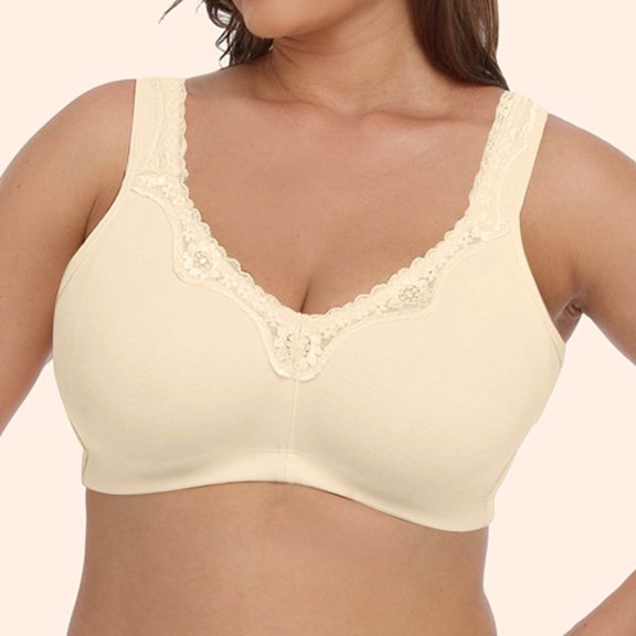 Plus Size Bra For Women Comfortable Full Coverage Lace Underwire Supportive Tshirt Bras