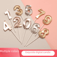 thumbnail image 1 of Vela digital de cumpleaños con forma de ópera, vela con letras doradas y plateadas, venta al por mayor, decoración para pasteles y fiestas, 1 of 5