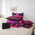 thumbnail image 6 of jejeloiu Safari Animal Print 7-Piece Twin Bedding Sets,Pink Leopard Pattern Bedding Comforter Set For Adults Reversible, 6 of 8